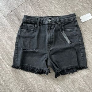 NWT J Brand Jules Distressed Denim Shorts Size 25 in Black